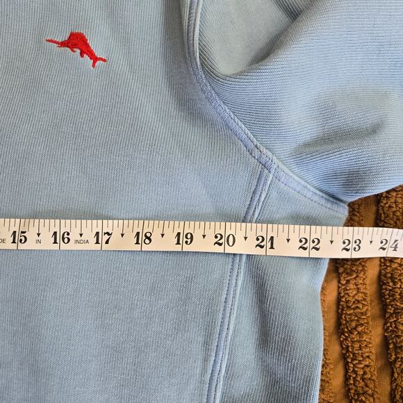 Tommy Bahama Mens Prep Antigua Cove Quarter Zip Pullover Sweatshirt L Light Blue - Picture 10 of 11